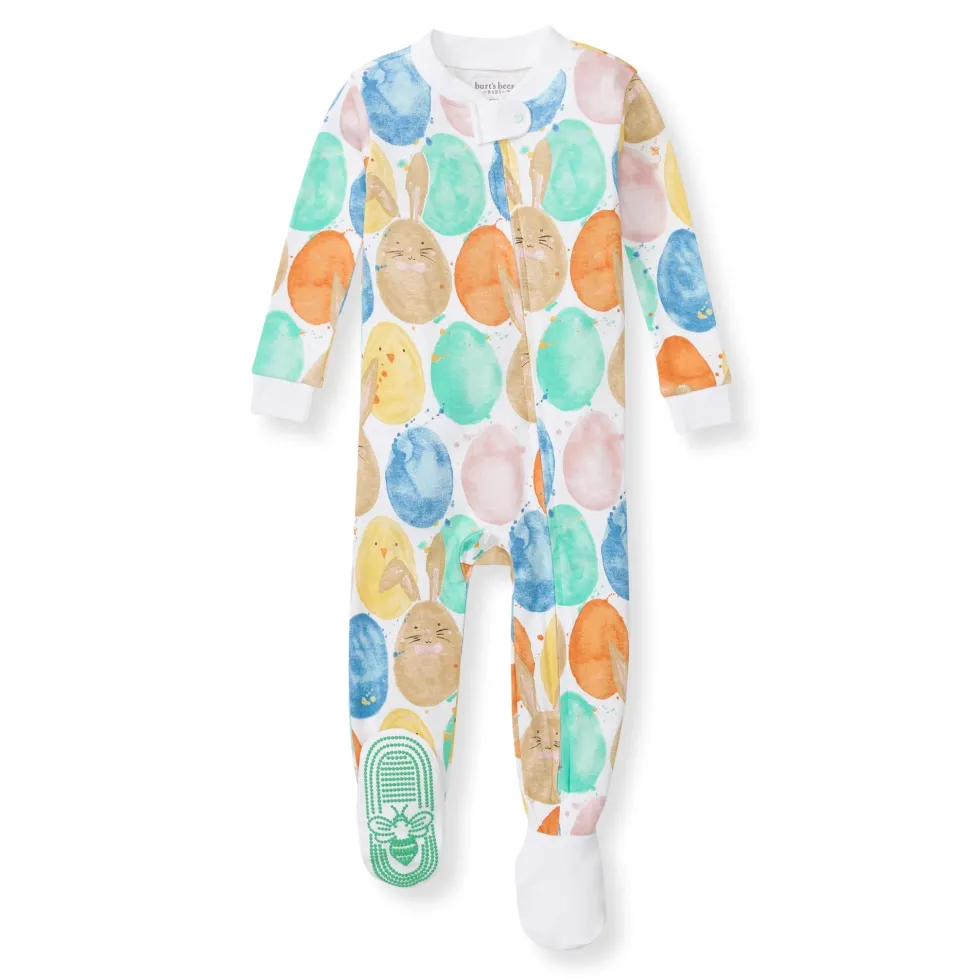 Burt's Bees Organic Baby One-Piece Sleeper Easter Friends