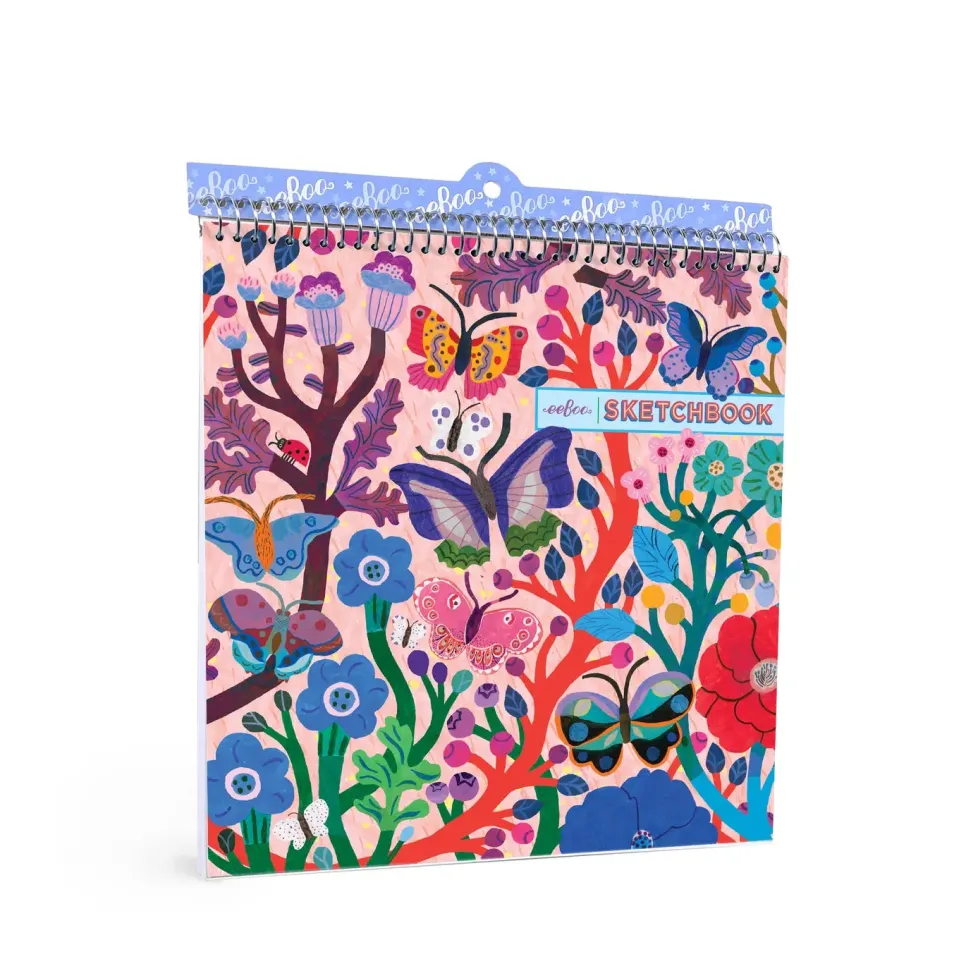 eeBoo Square Sketchbook: Butterflies