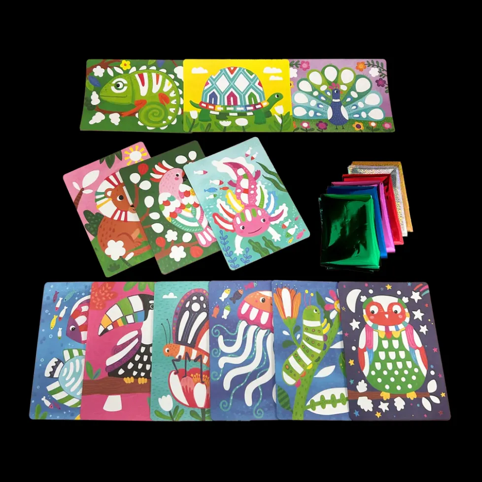 Ooly Foil-tastic Foil Art & Coloring Set - Awesome Animals