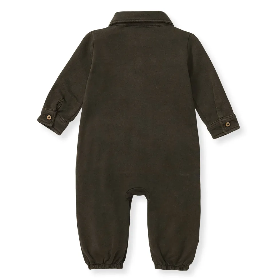 Burt's Bees Organic Baby Button Down Jumpsuit - Shadow