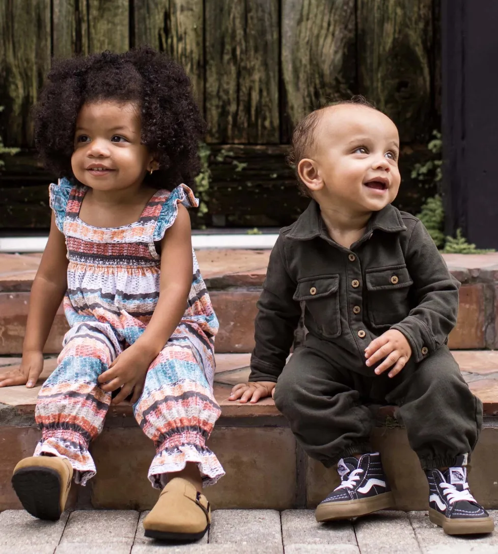 Burt's Bees Organic Baby Button Down Jumpsuit - Shadow