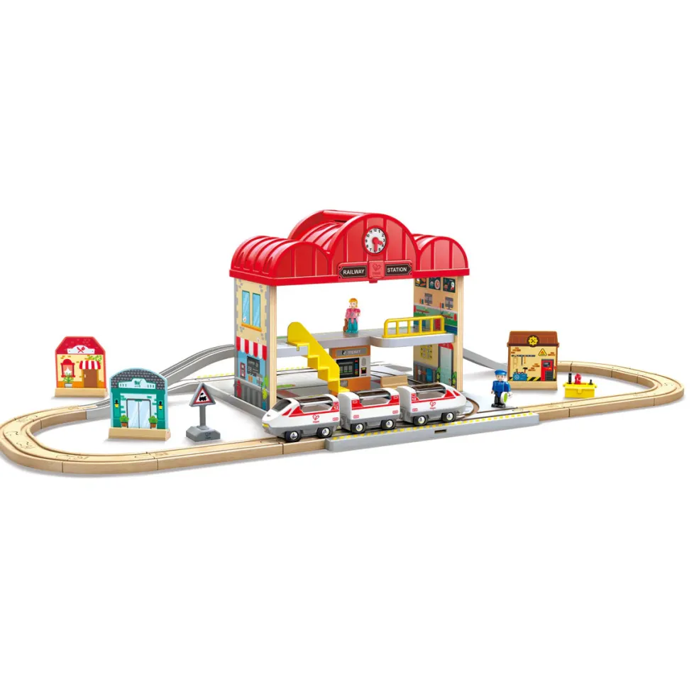 Hape Portable Train Station Set