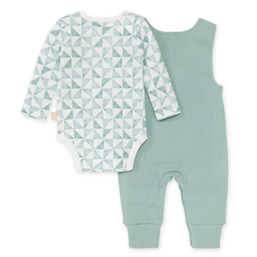 Burt's Bees Organic Baby Ribbed Jumpsuit & Tri Check Bodysuit Set