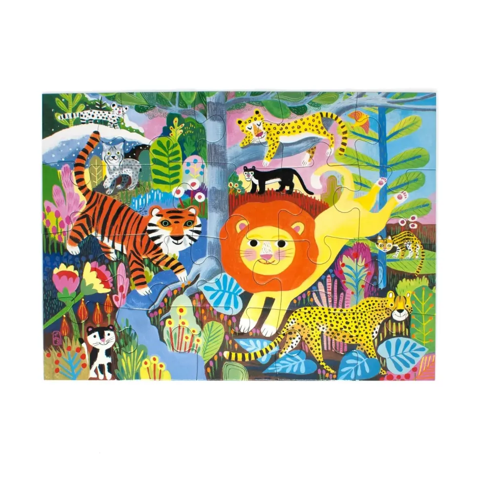 eeBoo 20 Piece Puzzle Big Jungle Cats