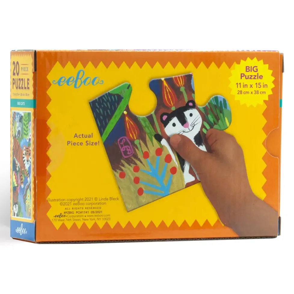 eeBoo 20 Piece Puzzle Big Jungle Cats