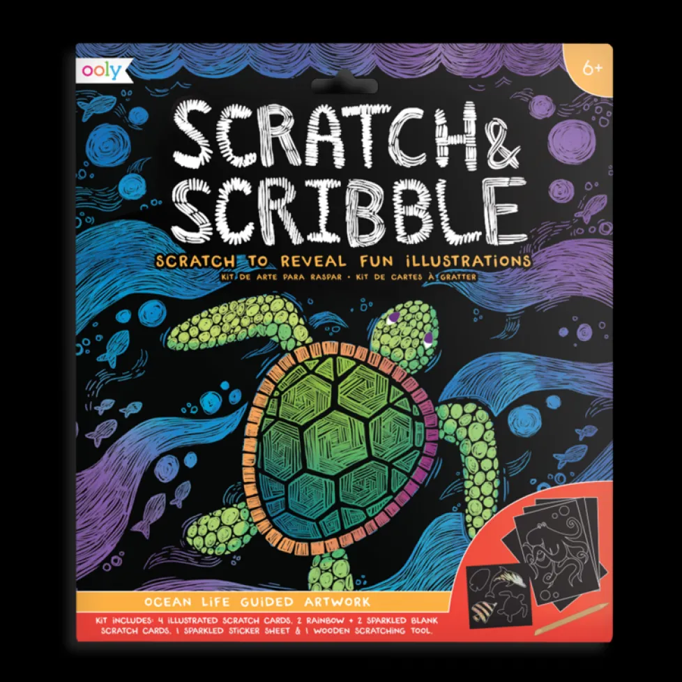 Ooly Scratch & Scribble Scratch Art Kit - Ocean Life