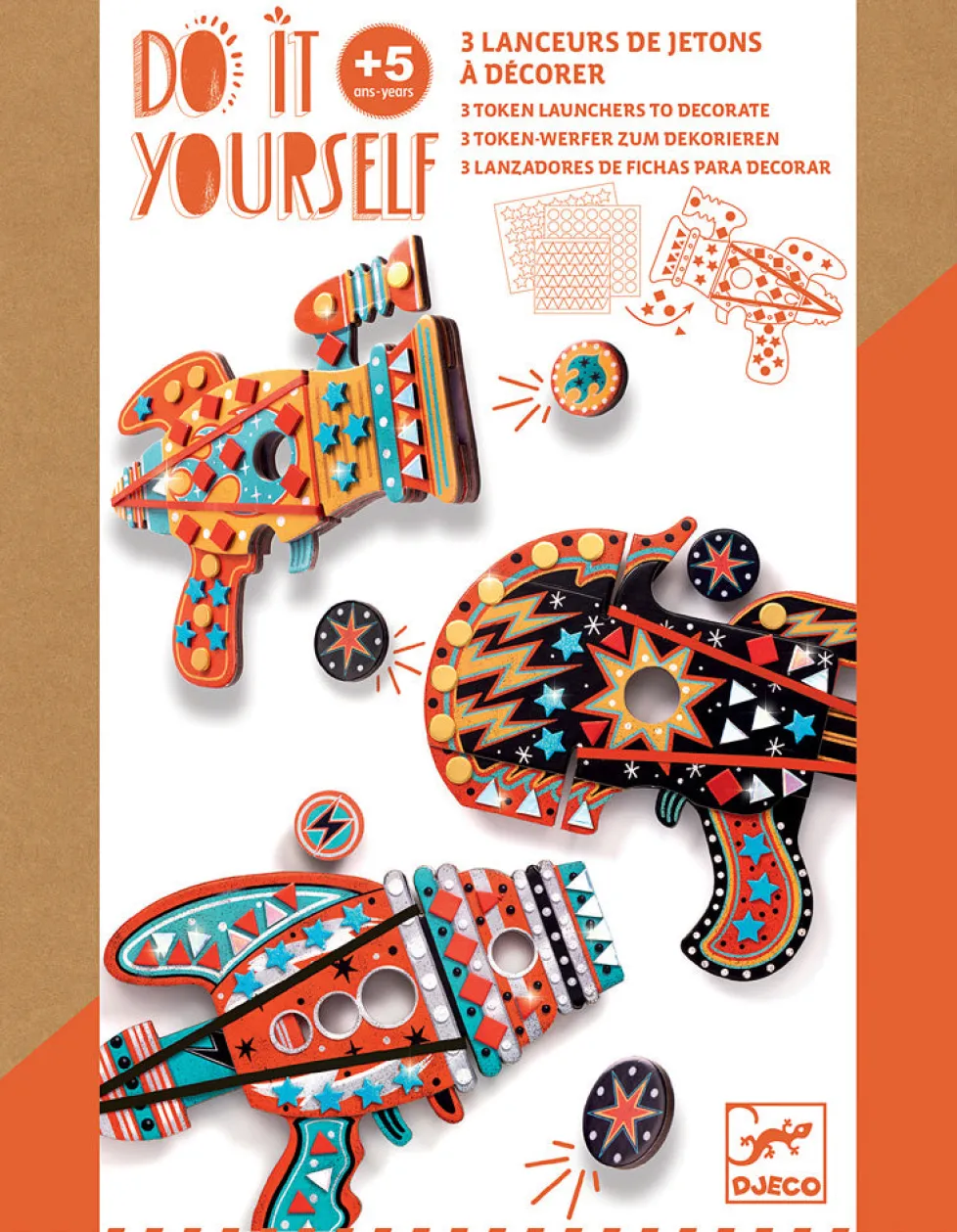 Djeco Do It Yourself Kosmik Token Launchers Craft Kit
