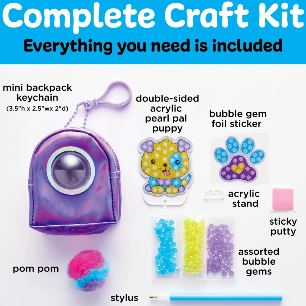 Creativity for Kids Bubble Gems™ Backpack Keychain Puppy Dog
