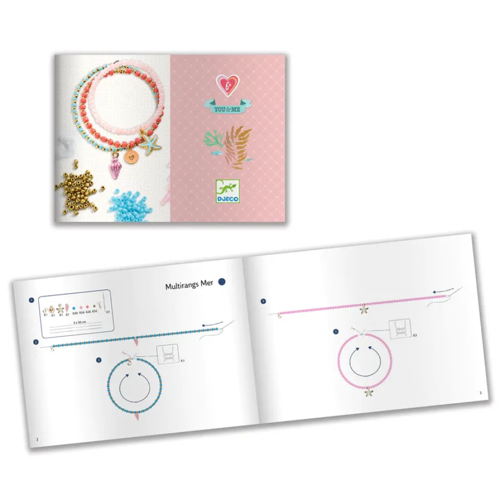 Djeco You & Me Jewelry Kit: Sea Multi-Wrap Beads & Jewelry