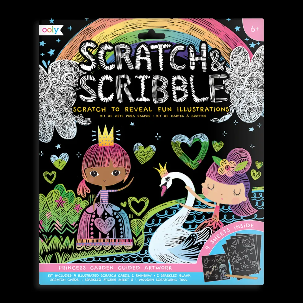 Ooly Scratch & Scribble Scratch Art Kit - Princess Garden