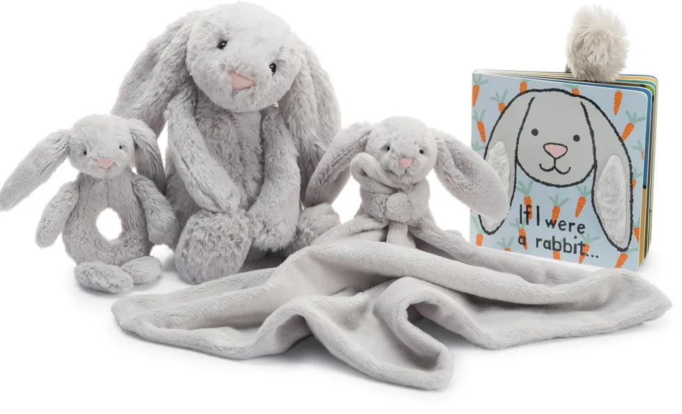 Jellycat Board Book If I Were A Rabbit Grey - Discontinued