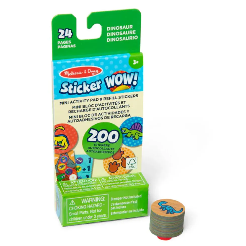 Melissa & Doug® Sticker WOW!® Mini Activity Pad & Refill Stickers - Dinosaur (200+ Stickers, Stamper Not Included)