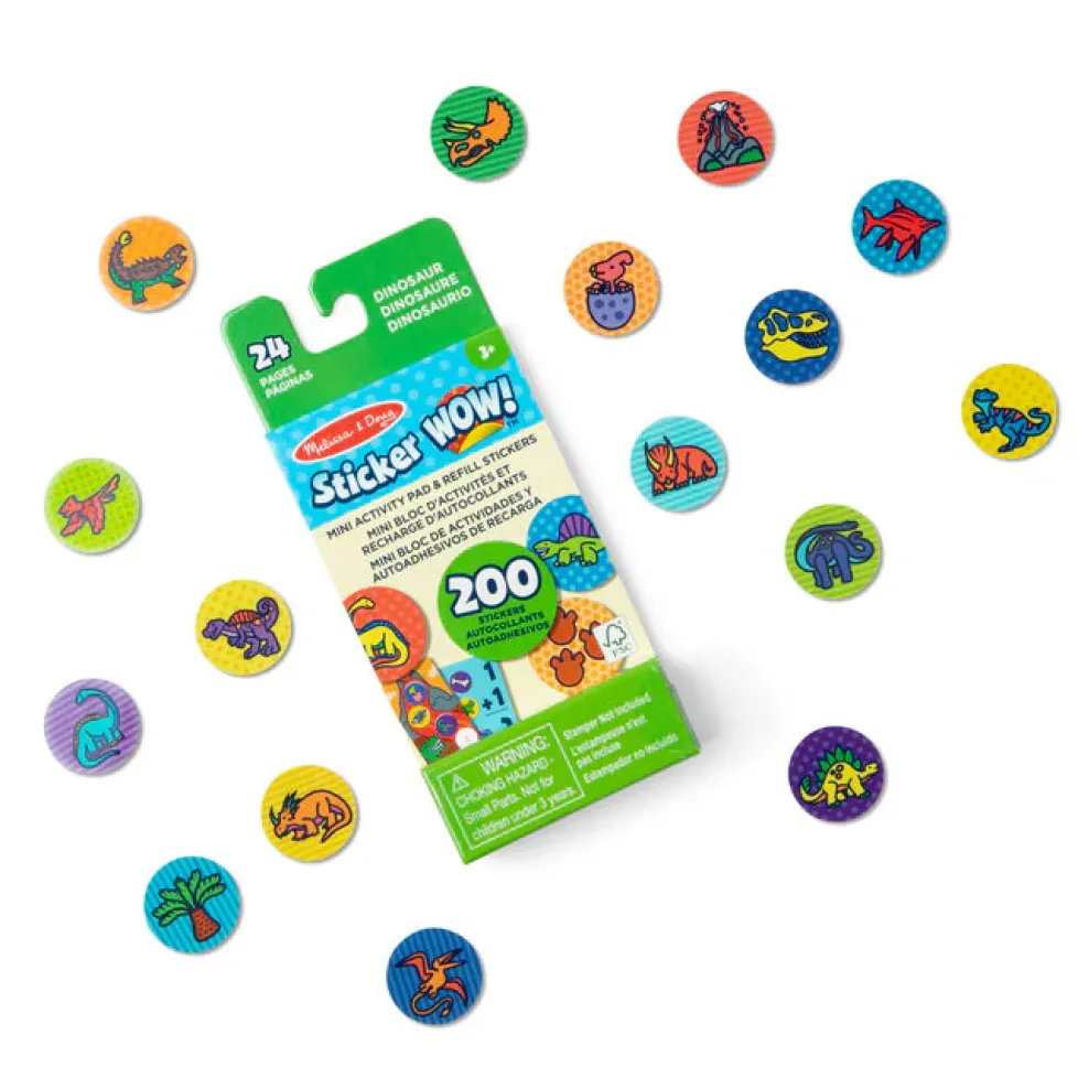 Melissa & Doug® Sticker WOW!® Mini Activity Pad & Refill Stickers - Dinosaur (200+ Stickers, Stamper Not Included)