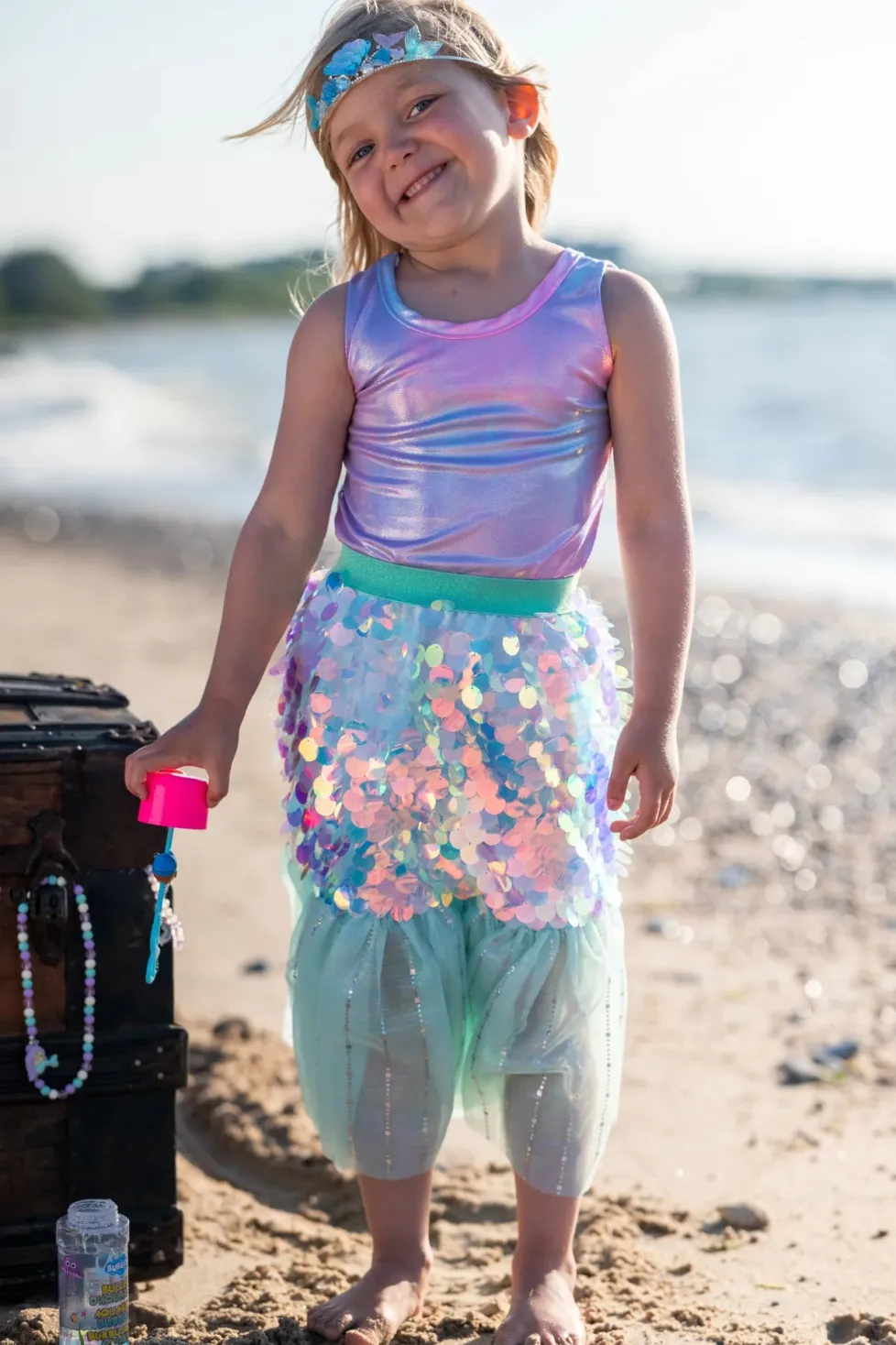 Great Pretenders Bling Bling Mermaid Skirt & Hairclip Set Mint Size 4/6