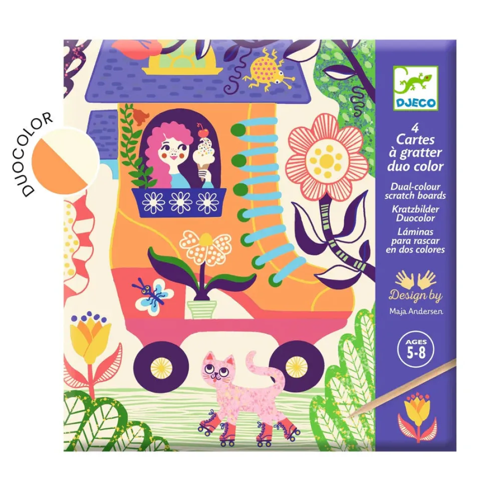 Djeco Metallic Scratch Card Activity Set: Wacky Houses