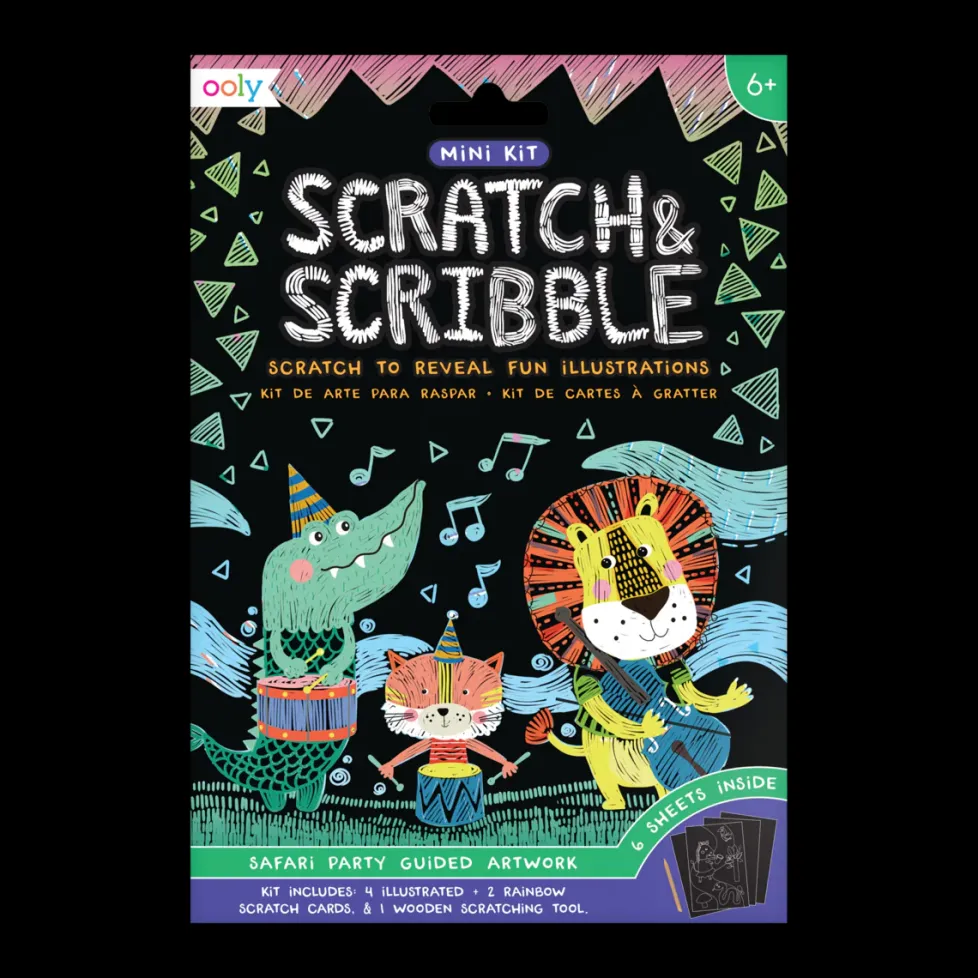 Ooly Scratch & Scribble Mini Scratch Art Kit - Safari Party
