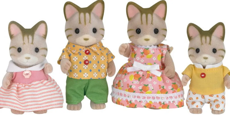 Calico Critters Striped (Sandy) Cat Family