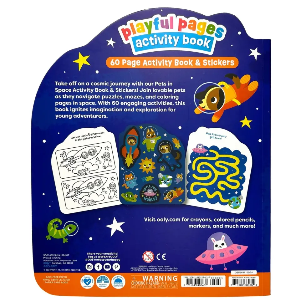Ooly Playful Pages Activity Book - Pets In Space