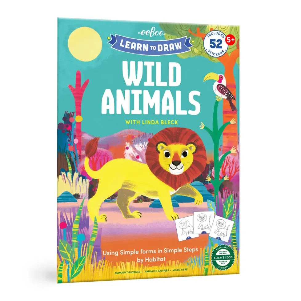 eeBoo Learn to Draw Wild Animals with Stickers