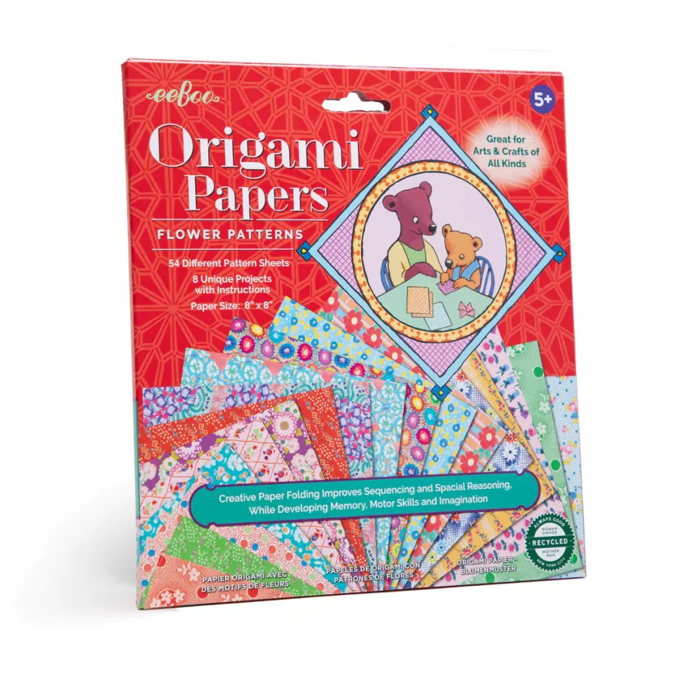 eeBoo Origami Paper: Flower Patterns