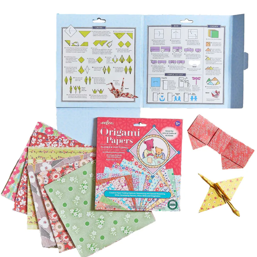 eeBoo Origami Paper: Flower Patterns