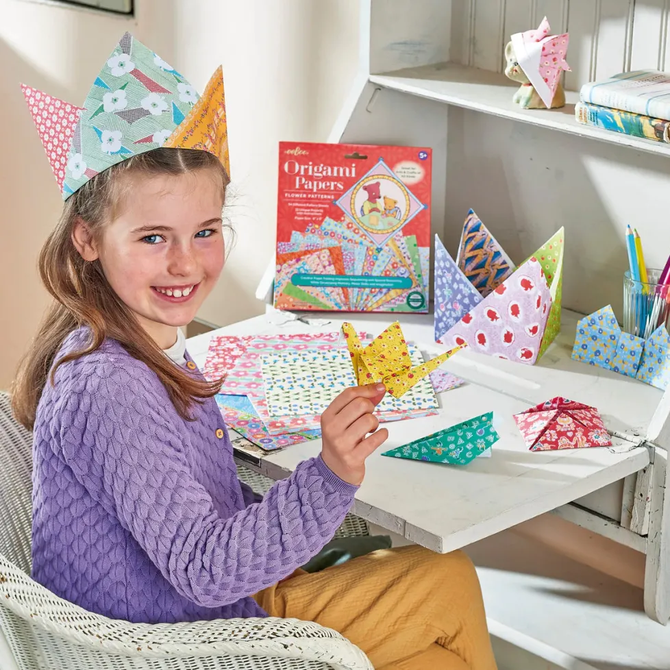 eeBoo Origami Paper: Flower Patterns