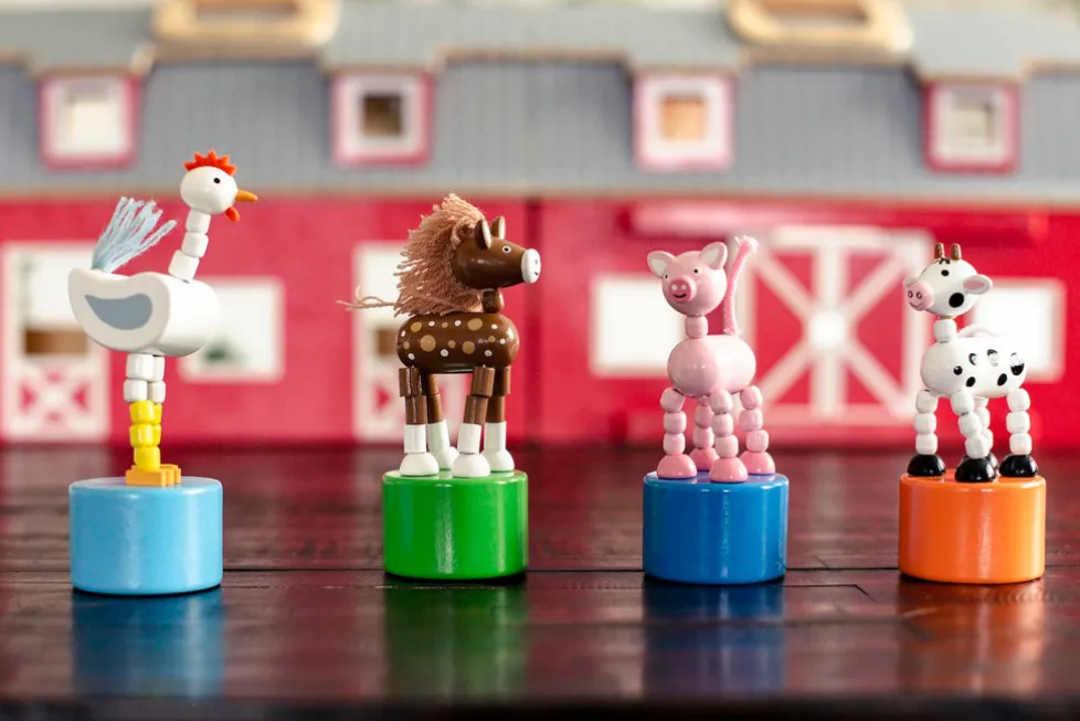Jack Rabbit Creations Farm Push Puppets (1 randomly selected)