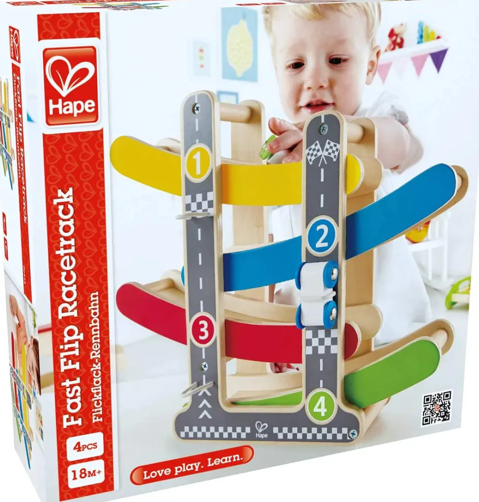 Hape Fast Flip Kid's Wooden Racetrack Toy