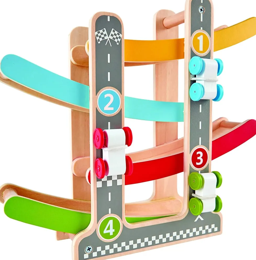Hape Fast Flip Kid's Wooden Racetrack Toy