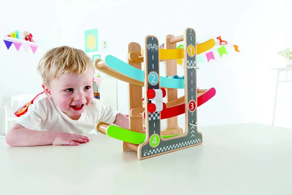 Hape Fast Flip Kid's Wooden Racetrack Toy