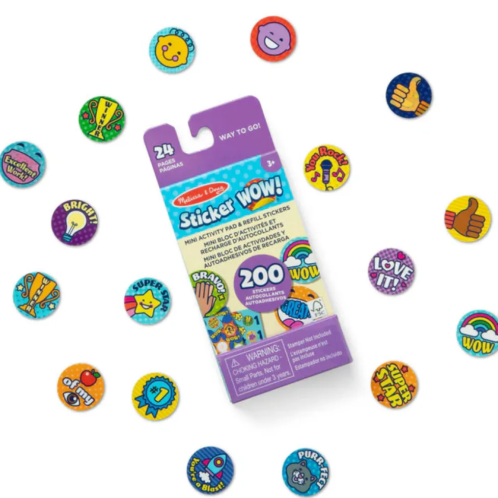 Melissa & Doug® Sticker WOW!® Mini Activity Pad & Refill Stickers - Way to Go! (200+ Stickers, Stamper Not Included)