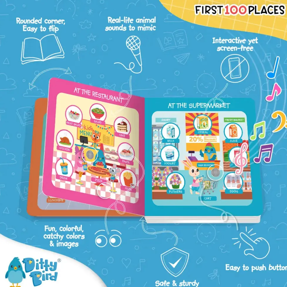 Ditty Bird® Baby Sound Vocabulary Book: First 100 Places
