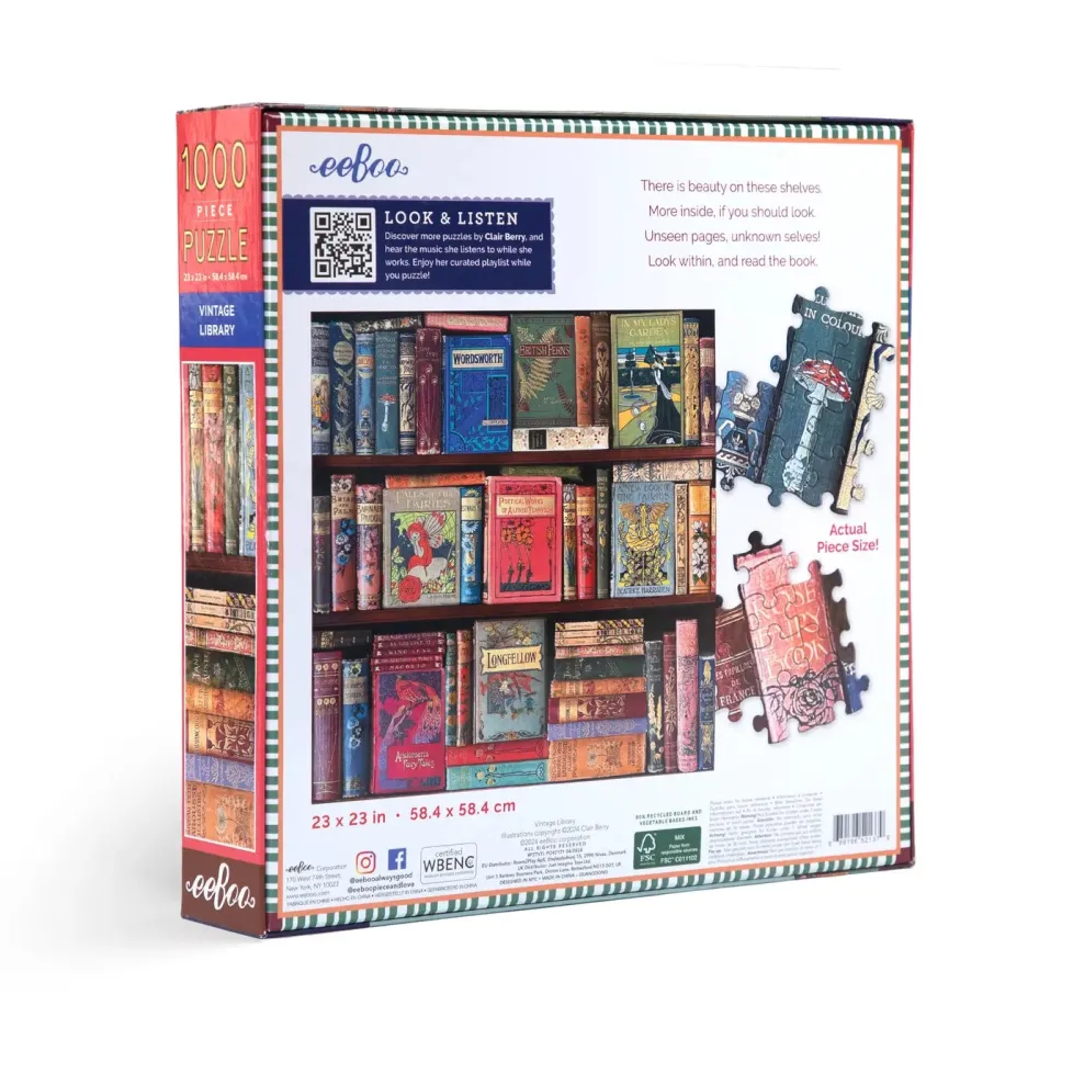 eeBoo 1000 Piece Puzzle Vintage Library