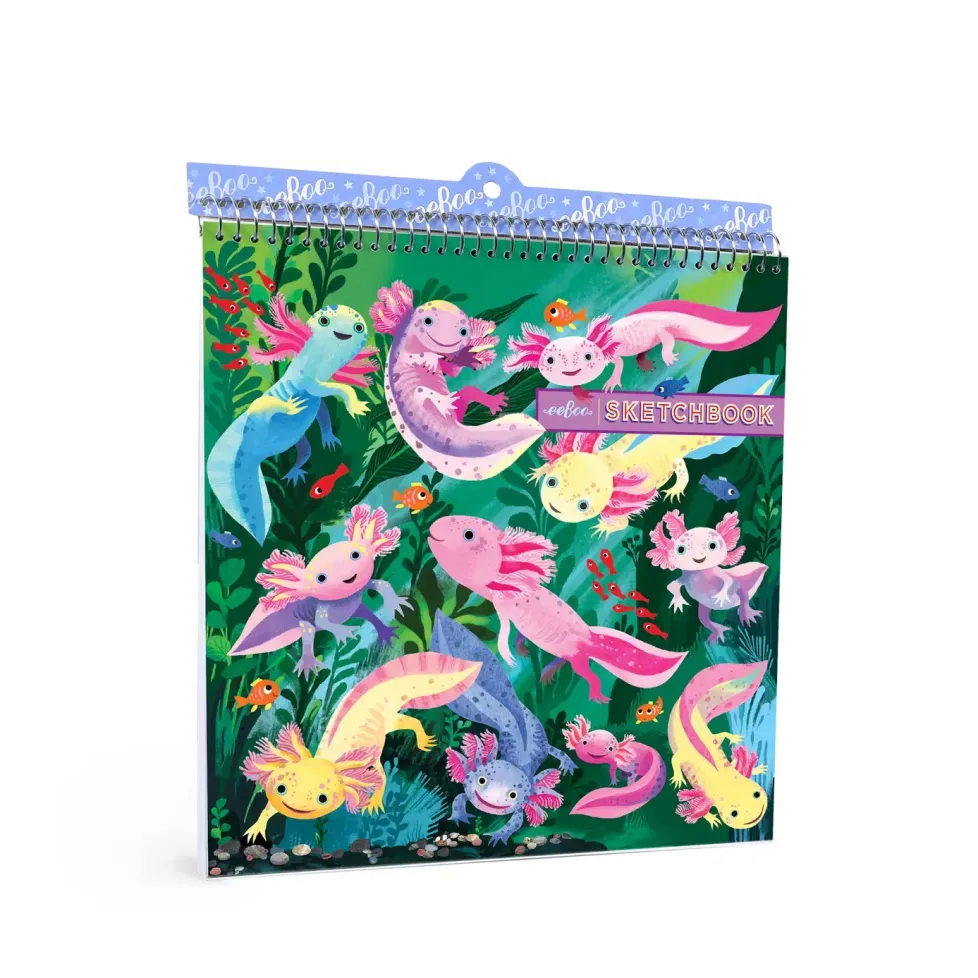 eeBoo Square Sketchbook: Axolotl