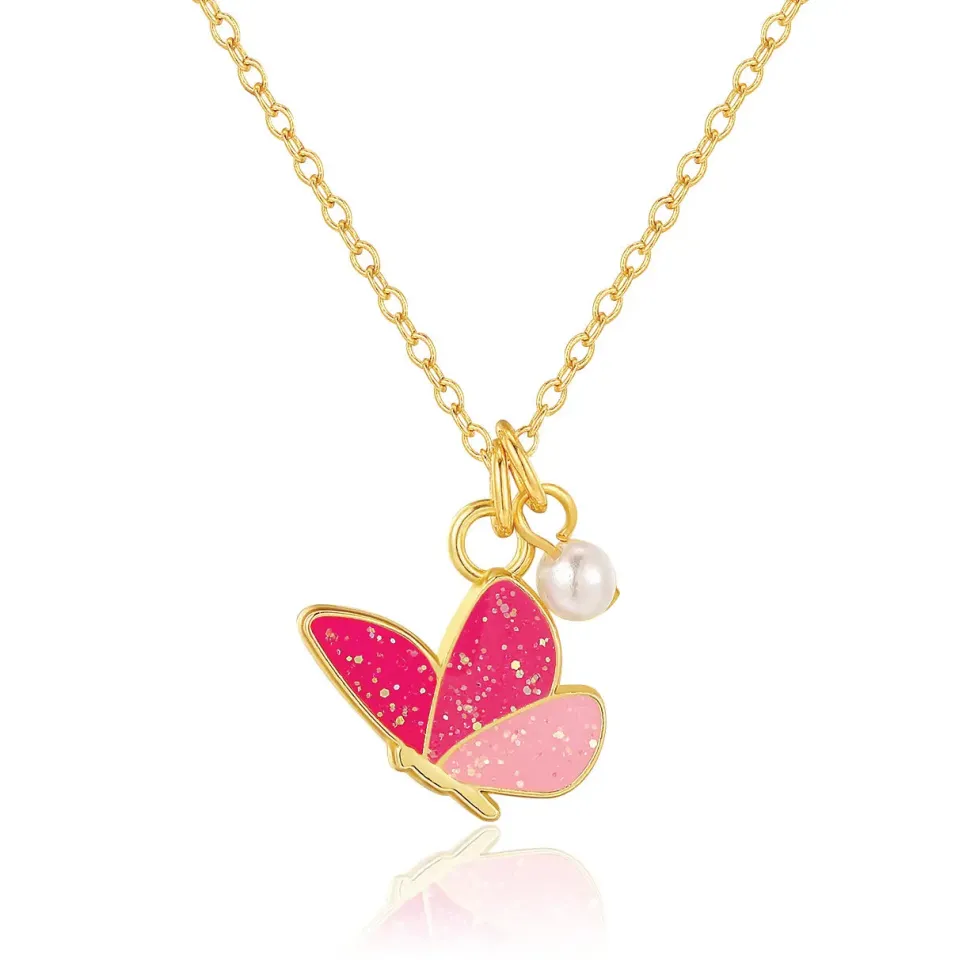 Girl Nation Sweet Petite Necklace Glitter Butterfly Dreams