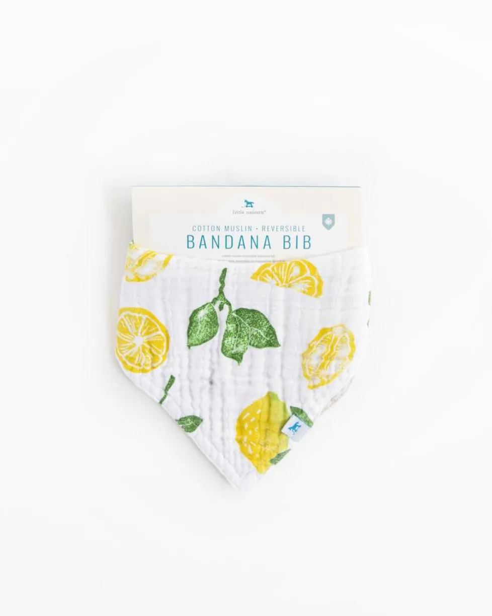 Little Unicorn Cotton Muslin Reversible Bandana Bib Lemon Drop