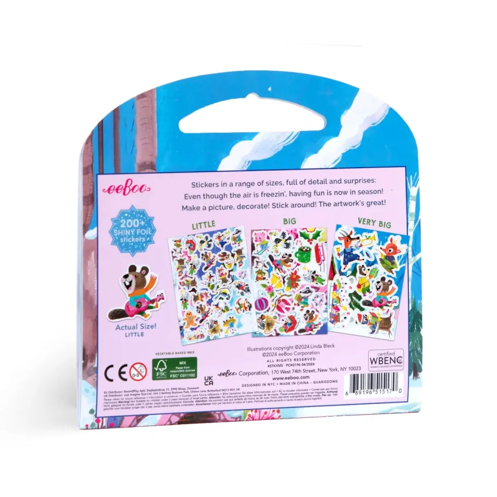 eeBoo Holiday in the Woods Shiny Stickers