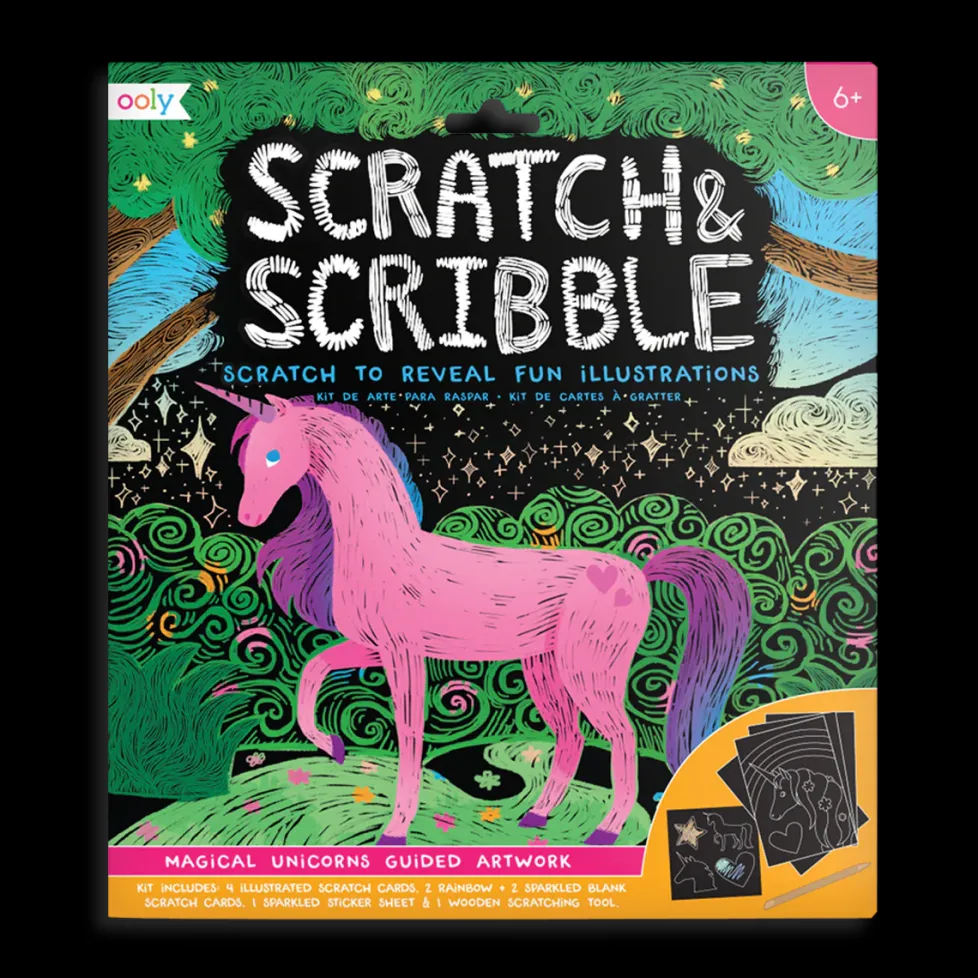 Ooly Scratch & Scribble Scratch Art Kit - Magical Unicorns