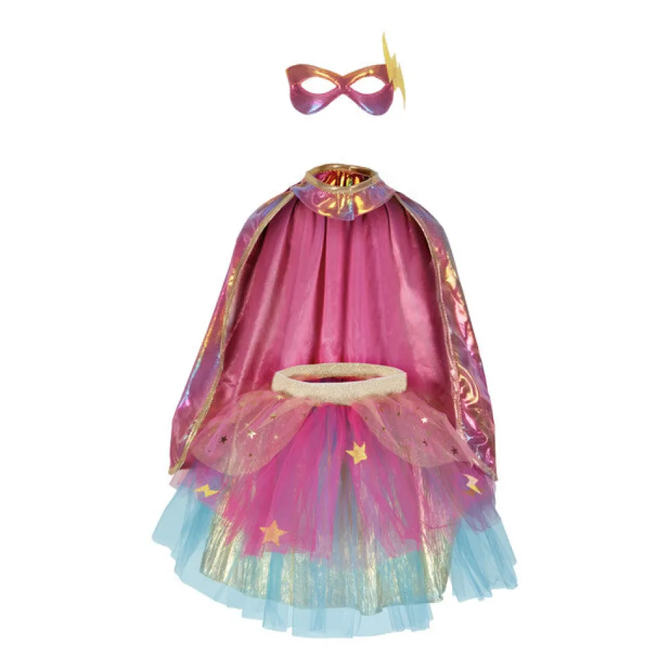 Great Pretenders Super-Duper Tutu with Cape & Mask, Pink & Gold