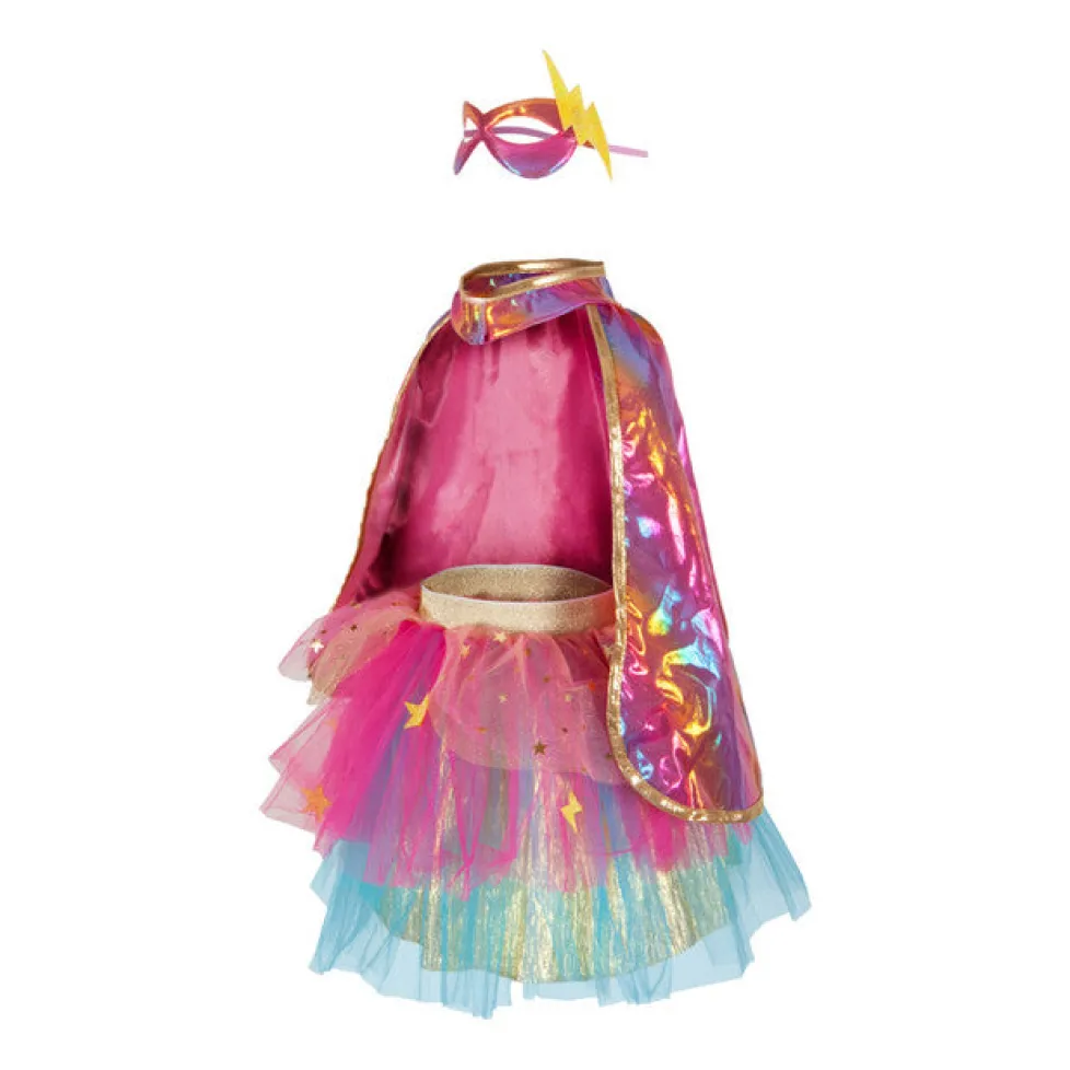 Great Pretenders Super-Duper Tutu with Cape & Mask, Pink & Gold