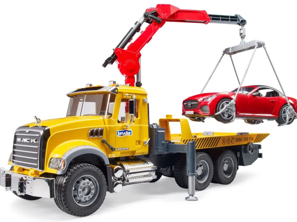 Bruder® MACK Granite Tow Truck with Bruder Roadster