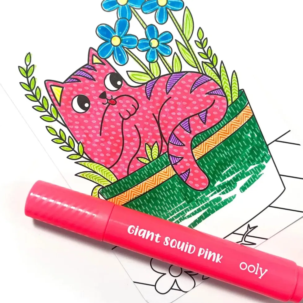 Ooly Undercover Art Hidden Pattern Coloring Activity Art Cards - Smitten Kittens