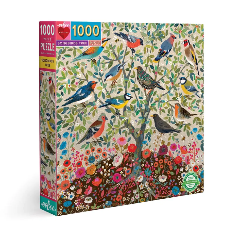 eeBoo 1000 Piece Puzzle Songbirds Tree