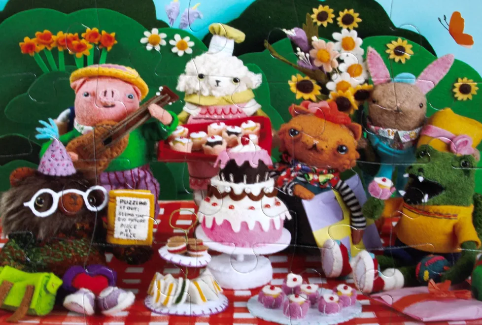 eeBoo 20 Piece Puzzle Party with Cake