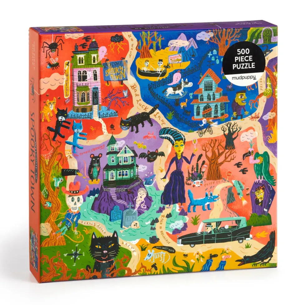 Mudpuppy 500 Piece Family Puzzle Welcome to Spooky Town