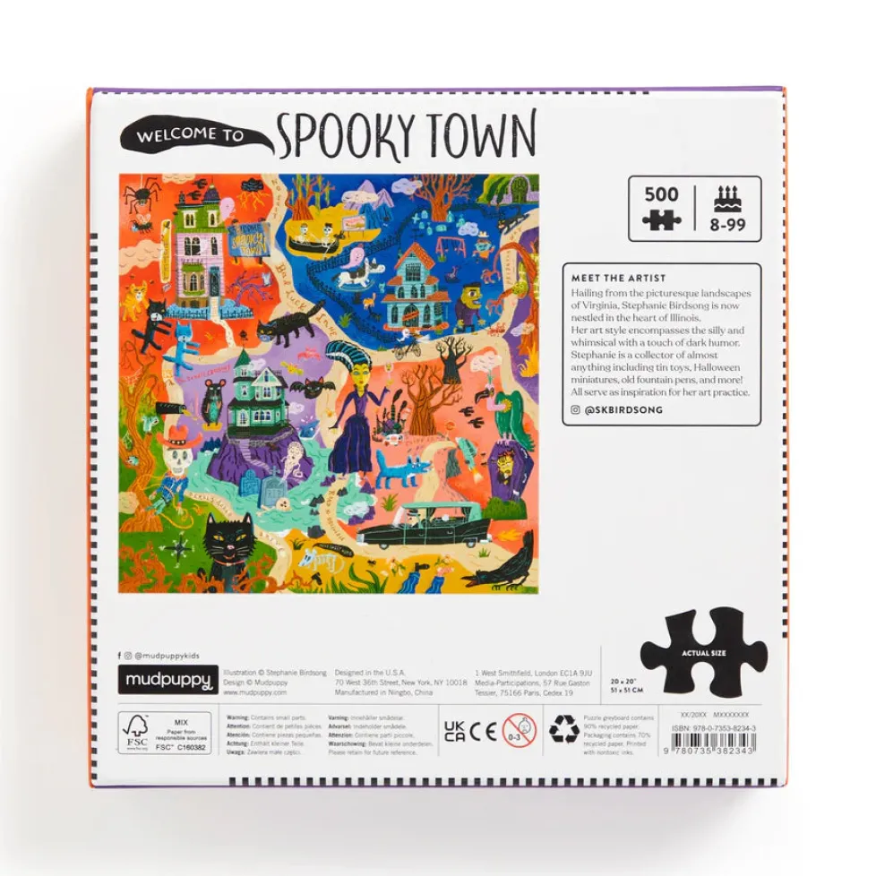 Mudpuppy 500 Piece Family Puzzle Welcome to Spooky Town