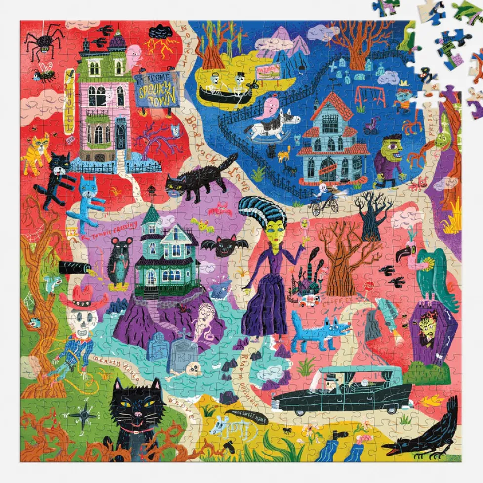 Mudpuppy 500 Piece Family Puzzle Welcome to Spooky Town