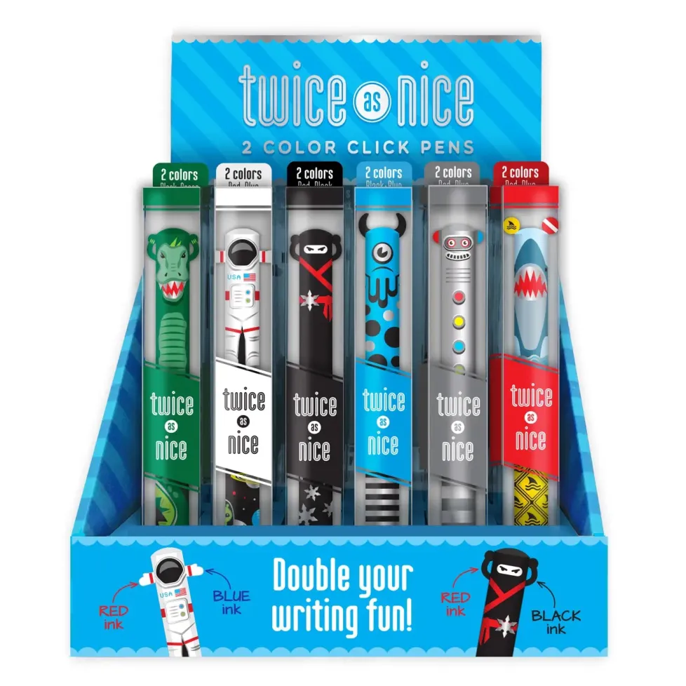 Snifty Pen Twice as Nice Metallic 2 Color Click Pen Assortment
