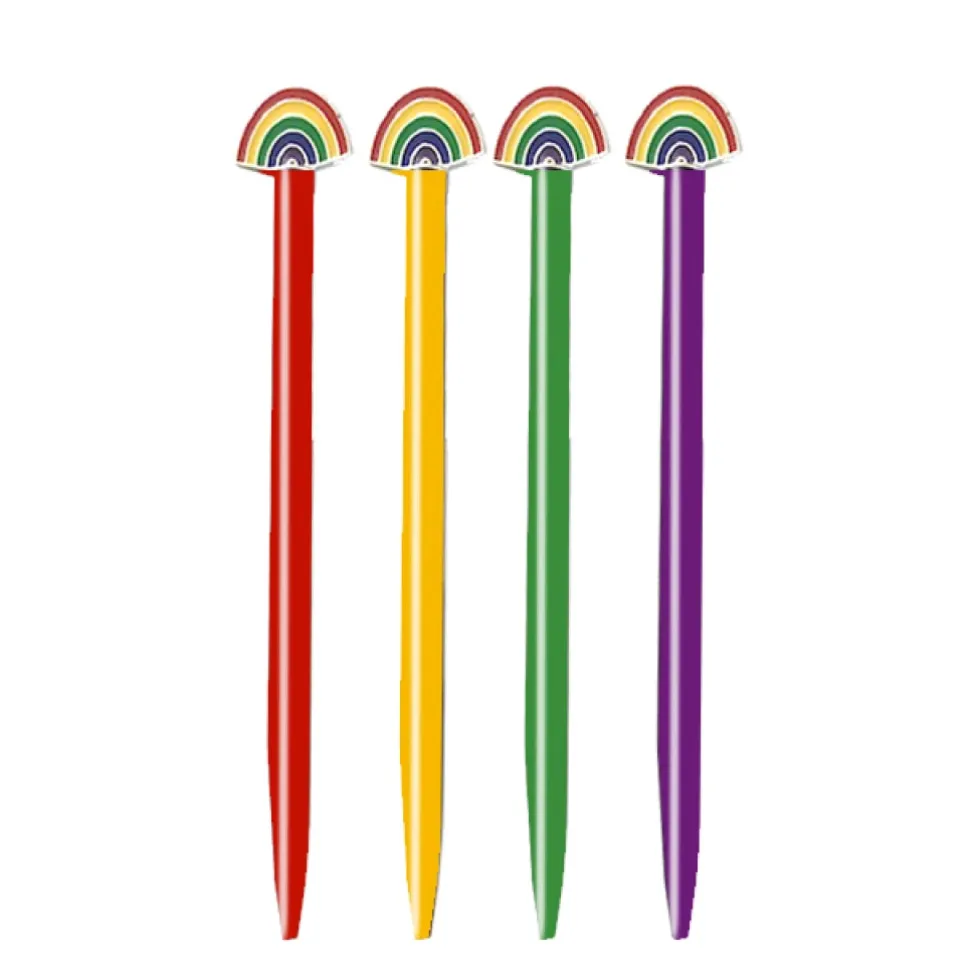 Snifty Enamel Charm Pen: Rainbow Topper on Green Pen