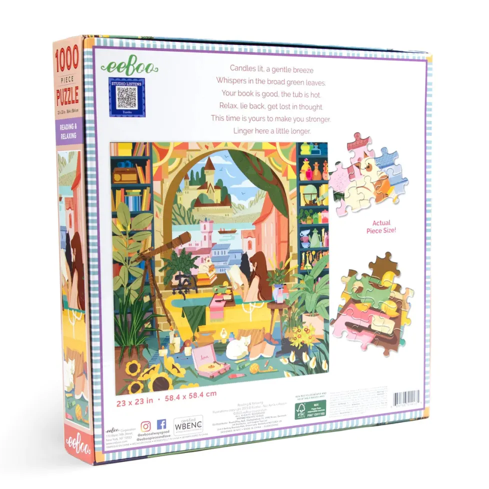 eeBoo 1000 Piece Puzzle Reading & Relaxing